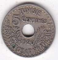 Protectorat Français . 5 Centimes 1920, Petit Module, En Frappe Médaille,  En Cupro Nickel, Lec# 88a - Túnez