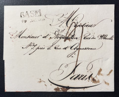 MARQUE POSTALE D'ENTREE SUISSE PAR HUNINGE /  1 JANV 1825 POUR PARIS / BASEL / LSC - Entry Postmarks