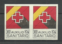 Spain Cadiz Red Cross Auxilio Sanitario As Pair MNH - Bienfaisance