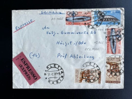 ITALY ITALIA 1961 EXPRESS LETTER BARLETTA TO HOCHST IM ODENWALD 21-07-1961 ITALIE EXPRES ESPRESSO - Poste Exprèsse/pneumatique