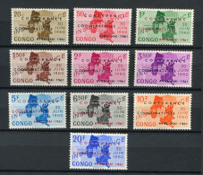 Rep. Congo - 1961 - OCB 420-429 - MVLH * - Independance Opdruk Surchargé Conférence Coquilhatville   - Cv € 16 - Unused Stamps