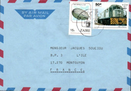 ZAIRE AFFRANCHISSEMENT COMPOSE SUR LETTRE POUR LA FRANCE 1997 - Lettres & Documents