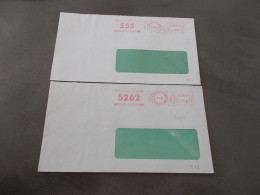 MARQUE POSTALE EMPREINTE MACHINE ROUGE SUR ENVELOPPES. - Franking Machines (EMA)