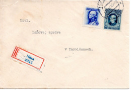 64688 - Slowakei - 1943 - 2,50Ks Hlinka MiF A R-Bf NITRA -> Topol'cany - Lettres & Documents