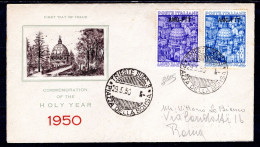 1950 29 MAGG L.20+55 SERIE COMPLETA S.11. " ANNO SANTO " DA TRIESTE X ROMA  MOLTO BELLA  CV 70+ - Poststempel