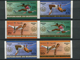 Burundi - 1976 - OCB PA423-428 - MNH ** - ND Imperf - Olympic Games Montreal Atheletes  - Cv € 19,00 - Unused Stamps