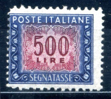 1947-54 Repubblica Italia Segnatasse Tax N.110 MNH ** 500 Lire - Strafport