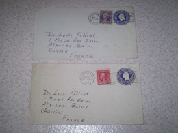 Entier Postal USA à  3 Cents Avec Complément D'affranchissement 3+3 & 3+2, Devant D'enveloppe Uniquement - 1921-40