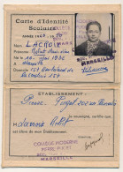 FRANCE - Carte D'identité Scolaire - Collège Pierre Puget - Marseille - 1949/1950 - Diplômes & Bulletins Scolaires