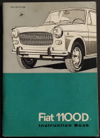 Fiat 1100D Instruction Book - Maintenance-Specifications - 2^ Ed. 1963 - Motores