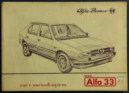 Alfa Romeo Libretto Uso E Manutenzione - Alfa 33 - 1985 - Moteurs