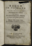 Bacco In Toscana - Centocinquanta Brindisi - F. Redi - 1803 - Livres Anciens