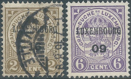 Lussemburgo - Luxembourg - 1912 Coat Of Arms,Overprinted On 2C Obliterated  & 6C Mint - 1907-24 Wapenschild