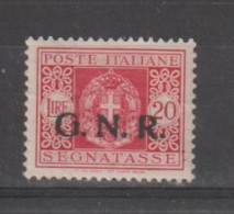 R.S.I.:  1944  TASSE  G.N.R. -  £. 20  CARMINIO  N. -  SASS. 59 - Taxe