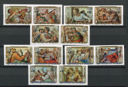 Burundi - 1975 - OCB 702B-707B PA414B-419B - MNH ** - ND Imperf - Surcharged - Christmas Noël Michelangelo - Cv € 38,50 - Nuevos