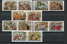 Burundi - 1975 - OCB 696-701 PA408-413 - MNH ** - ND Imperf - Kerstmis Christmas Noël Michelangelo Painter - Cv € 42,00 - Nuevos