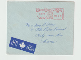 6297 LETTRE COVER CANADA HAMILTON FLAMME MECANIQUE OBLITERATION MECANIQUE 1973 WEISS CLICHY SOUS BOIS - Covers & Documents