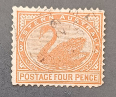 WESTERN AUSTRALIA 1885 SWAN CAT GIBBONS N 102 WMK CROWN CA - Used Stamps