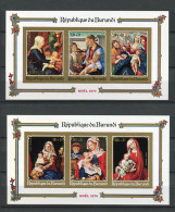 Burundi - 1970 - OCB BL43A-44A - MNH ** - ND Imperf - Opdruk Surchargé - Kerstmis Noël Christmas Nativity Art - Cv € 6,2 - Nuevos