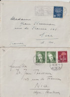 SUISSE - PRO JUVENTUTE 1946 ! 2 ENVELOPPES De THUN => NICE - Lettres & Documents
