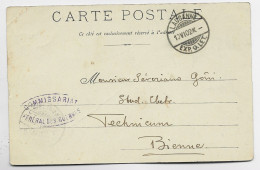 HELVETIA SUISSE CARTE OUCHY LAUSANNE EXP LETT 1902 + COMMISARIAT FEDERAL DES GUERRES - Poststempel