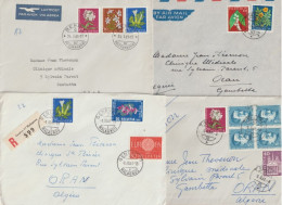 SUISSE - PRO JUVENTUTE 1960/61 ! 6 ENVELOPPES De THUN/GENEVE/BERN => ORAN (ALGERIE) ! FLEURS - Lettres & Documents