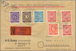 Alliierte Zone Wertbrief Mischfrankatur-16-4672 - Storia Postale