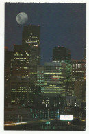 United  States, CO, Denver, Full Moon Over Denver Skyline. - Denver