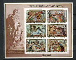 Burundi - 1975 - OCB BL86A - MNH ** - ND Imperf - Opdruk Surchargé Surcharged - Kerstmis Noël Christmas - Cv € 19,25 - Nuevos