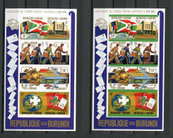 Burundi - 1974 - OCB BL77A-78A - MNH ** - ND Imperf - Eeuwfeest Centenaire U.P.U. Post Transport - Cv € 60,00 - Nuevos