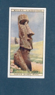 Chromo Easter Island Île De Pâques MOAÏ Didactique Au Dos 2 Scans 67 X 36 Mm TB WILLS'S Cigarettes RR - Wills