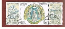 VATICANO - VATICAN - UNIF. 710.712 - 1982  5^ CENT. LUCA DELLA ROBBIA (SERIE COMPLETA IN TRITTICO SE-TENANT)  - (USED°) - Used Stamps