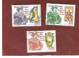 VATICANO - VATICAN - UNIF. 773..775  - 1985  450^ ANNIV. S. TOMMASO MORO (SERIE COMPLETA DI 3)  - (USED°) - Used Stamps