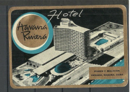 CUBA Havana Riviera HOTEL Vignette Advertising Poster Stamp Reklamemarke MNH - Hostelería - Horesca