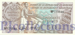 BURUNDI 50 FRANCS 1993 PICK 28c UNC - Burundi