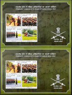 INDIA 2022 Indian Army Women Officers Miniature Sheet MNH   VARIETY  SHADE DIFFERENCE - Usados