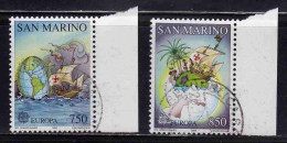 REPUBBLICA DI SAN MARINO 1992 EUROPA  UNITA CEPT SCOPERTA DELL'AMERICA SERIE COMPLETA COMPLETE SET USATA USED OBLITERE' - Oblitérés