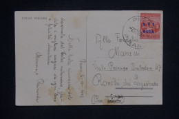 YOUGOSLAVIE - Affranchissement Surchargé Sur Carte Postale De Pirano En 1949 Pour L'Italie - L 142664 - Covers & Documents