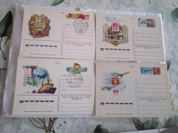 Lot De 16 Cartes Postales Entiers Postaux Decorées De Russie Set Of 16 Full Postcards From Russia - Collections