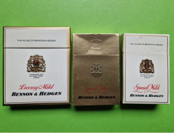 Lot 3 Anciens PAQUETS De CIGARETTES Vide - BENSON & HEDGES - Vers 1980 - Empty Cigarettes Boxes