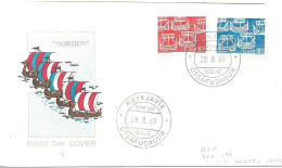 Island Iceland 1969 Norden,  Centenary Of Cooperation Between Scandinavian Postal Administrations Mi 426-427 FDC - Covers & Documents