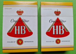 Lot 2 Anciens PAQUETS De CIGARETTES Vide - HB - Vers 1980 - Empty Cigarettes Boxes