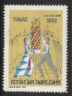 Portugal Vignette Touristique Tomar Festa Dos Tabuleiros 1956 Fête Couronnes De Fleurs Flowers Crowns Party Cinderella - Ortsausgaben