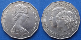 AUSTRALIA - 50 Cents 1981 "Wedding Of Prince Charles And Lady Diana" KM# 72 - Edelweiss Coins - 50 Cents