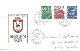 Norway 1970 900th Anniversary Of The City Of Bergen. Mi 608 - 610    FDC - Brieven En Documenten