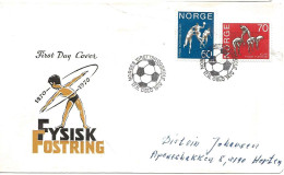 Norway 1970 Entenary Of The Central School For Gymnastics, Oslo, Handball,  Leapfrog Mi 617 - 618    FDC - Brieven En Documenten