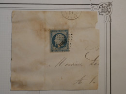 AX 19 FRANCE  LETTRE FRAGMENT  1854 NEUFCHATEL A LAFEUILLIE + NAPOLEON  N°10 +AFFRANC. PLAISANT+ - 1852 Luigi-Napoleone