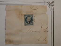 AX 19 FRANCE  LETTRE FRAGMENT  1854 NEUFCHATEL A LAFEUILLIE + NAPOLEON  N°10 +AFFRANC. PLAISANT+ - 1852 Louis-Napoléon