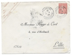 Alg41 Lettre Entier Semeuse Obl Constantine Repiquage (1909) - Enveloppes Repiquages (avant 1995)
