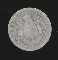 2 Francs Napoléon III, Tête Laurée, 1866  BB , Second Empire - 2 Francs